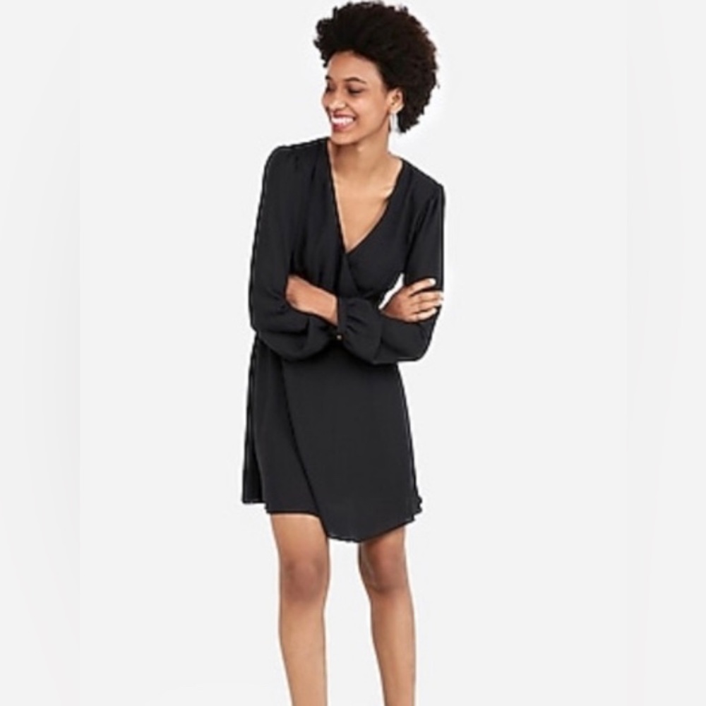 womens black dress long sleeve small  express.
